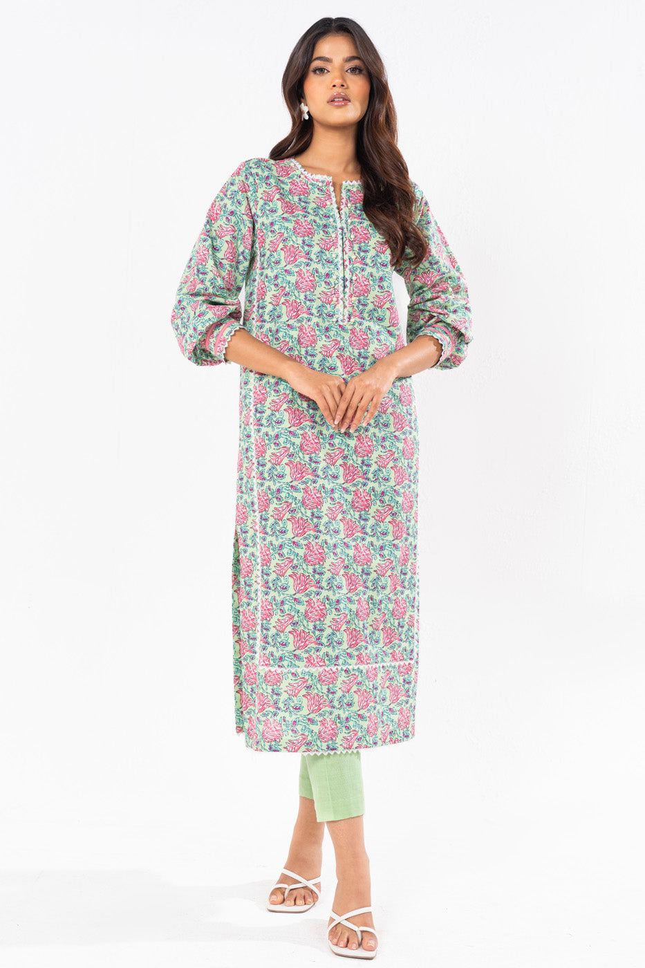 1 Pc Printed Khaddar Shirt  | Silver | Al Karam