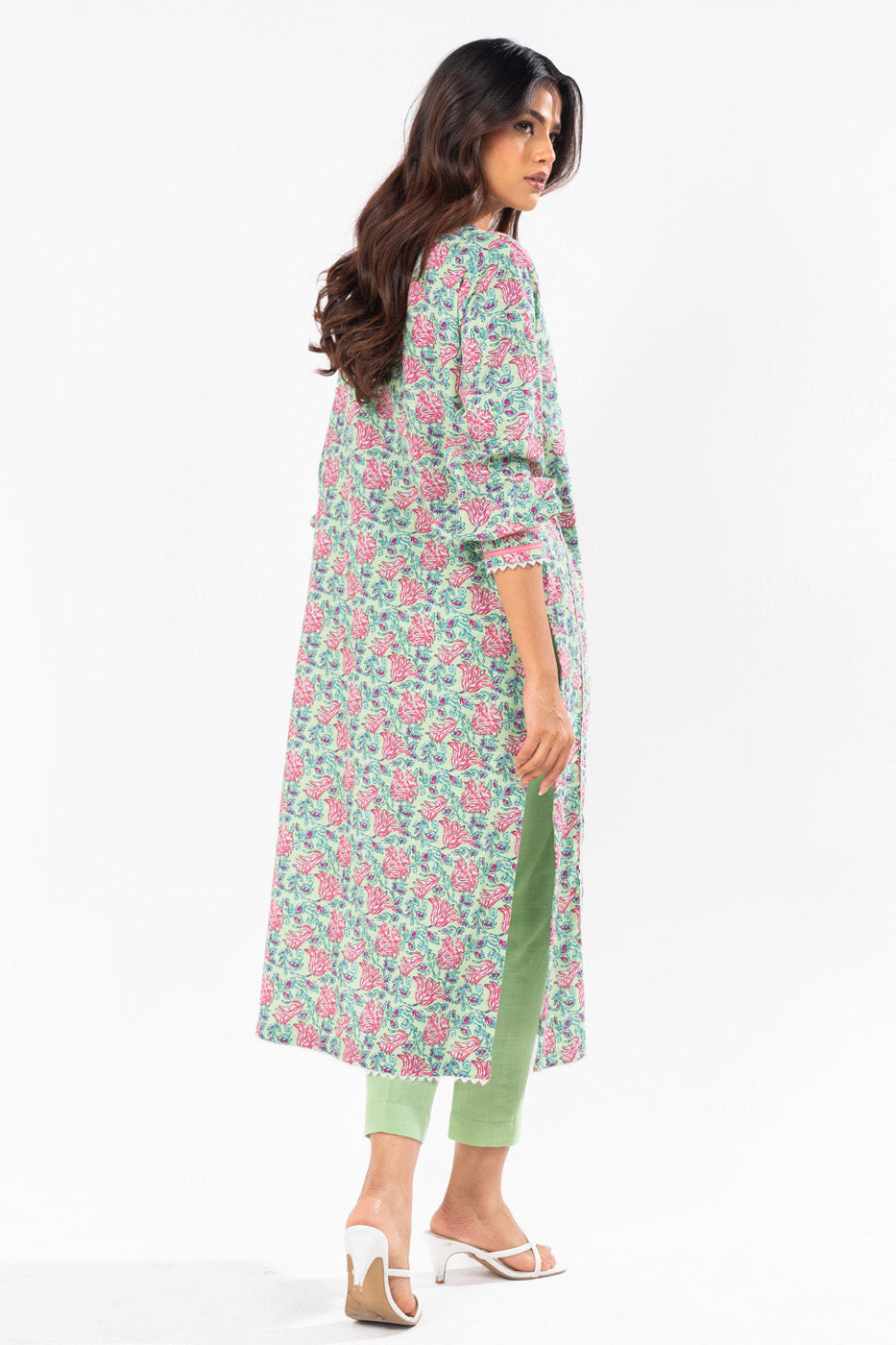 1 Pc Printed Khaddar Shirt  | Silver | Al Karam