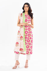 2 Pc Printed Khaddar Shirt With Khaddar Dupatta