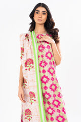 2 Pc Printed Khaddar Shirt With Khaddar Dupatta