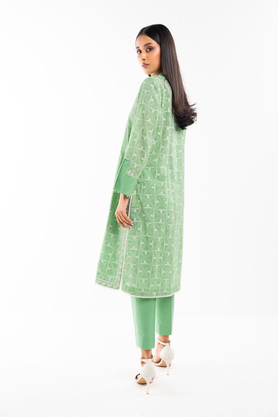 1 Pc Printed Lawn Shirt | Silver | Al Karam