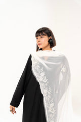 1 Pc Embroidered Chiffon Dupatta | Silver | Al Karam