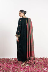 3 Pc Embroidered Velvet Suit With Yarn Dyed Dupatta | Festive | Al Karam