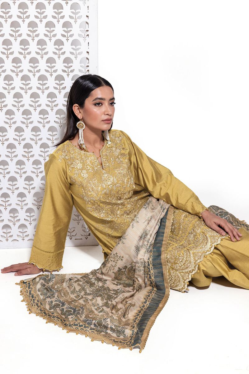 Dull Raw Silk | Embroidered | Khaadi