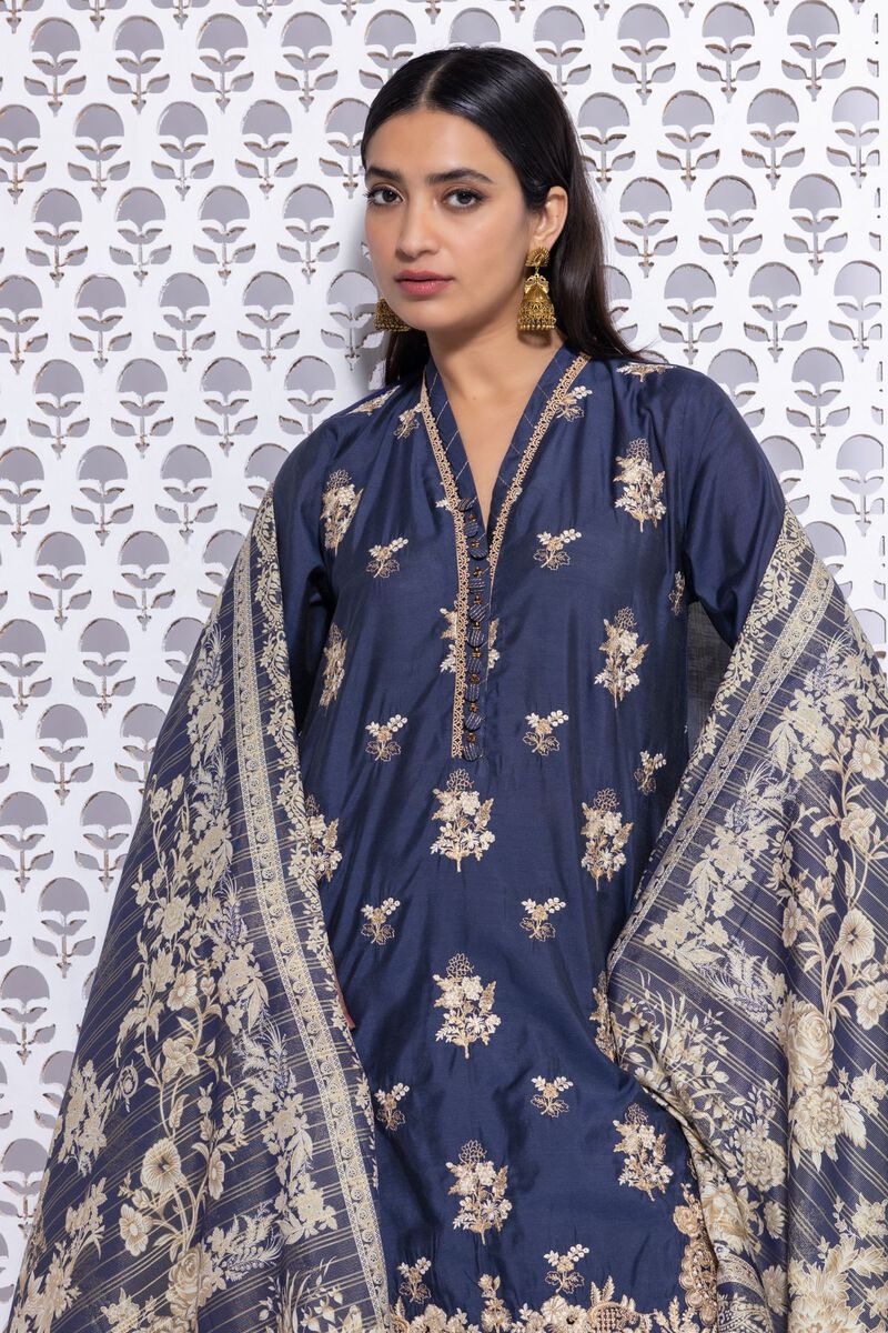 Dull Raw Silk | Embroidered | Khaadi