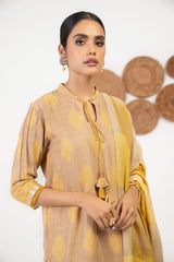 3 Pc Embroidered Viscose Jacquard Suit With Shawl | Festive | Al Karam